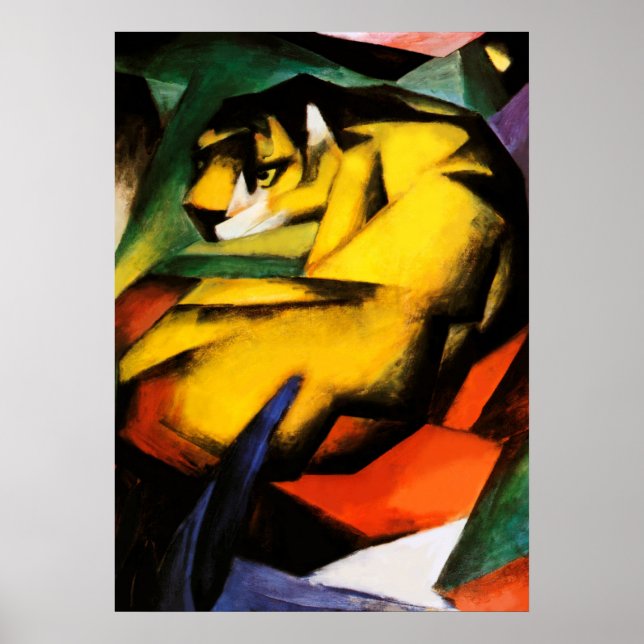 Poster Tiger pintura de Franz Marc (Frente)