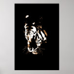 Pôster Tiger Pop Art<br><div class="desc">Pop Art Style Black & White Tiger Image Impressões - Imagens de Pop Poster de Gatos Grandes Selvagens</div>