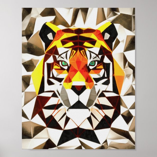 Poster Tiger Tiger - Simetria Temível Geométrica (Frente)