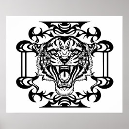 Poster Tiger Tribal