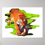 Poster Tiger Walking Pop Art<br><div class="desc">Pop Art Style Digital Tiger Image Impressões - Imagens de Pop Poster de Grandes Gatos Selvagens</div>