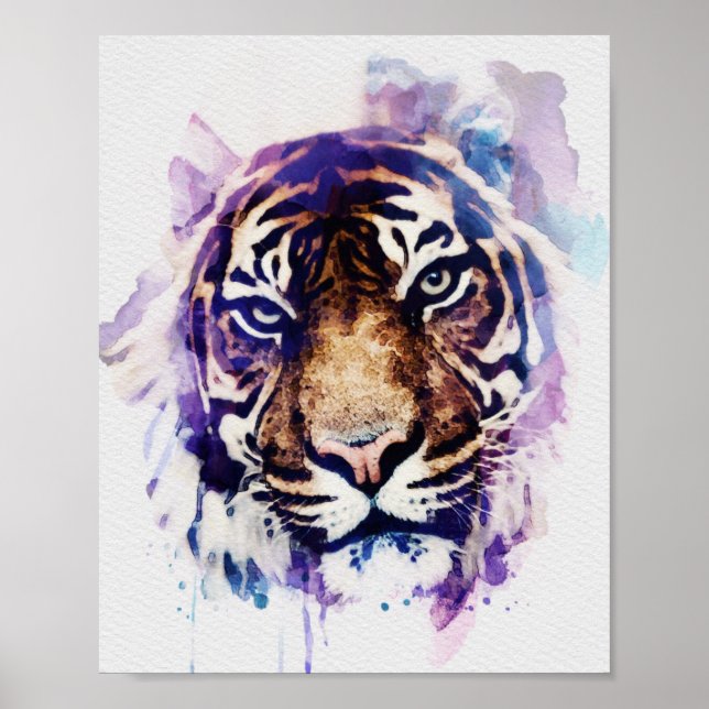 Poster Tiger Watercolor (Frente)