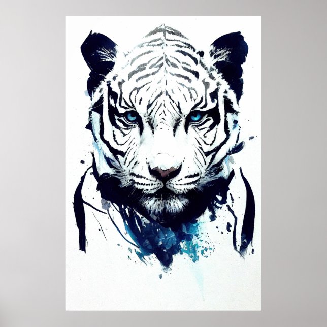 Poster Tiger Wild Nature Free Spirit Art Painting (Frente)