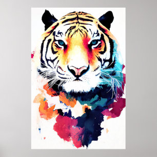 Poster Tiger Wild Nature - Pintura De Cor Animal