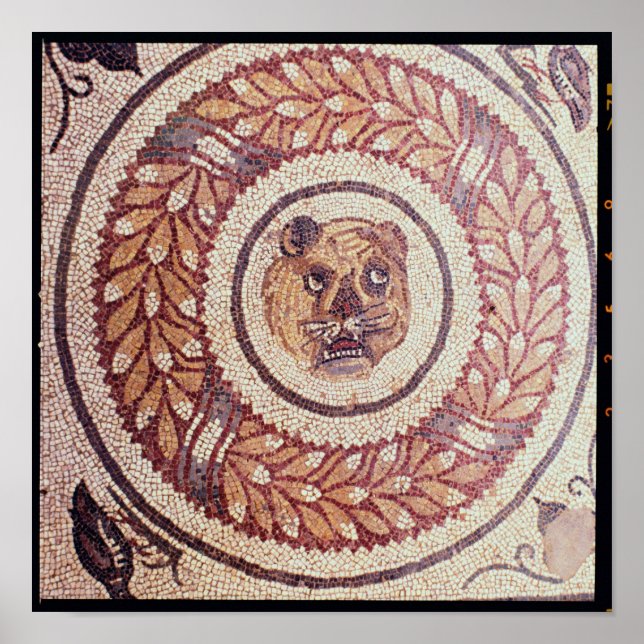 Pôster Tiger's head, Roman mosaic, early 4th century (Frente)