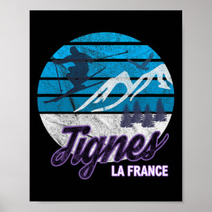 Poster Tignes França Alpes franceses Ski Resort Snowboard