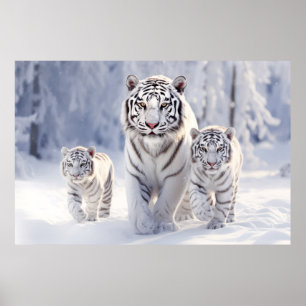 Poster Tigre A Família Animal Vagueando A Natureza