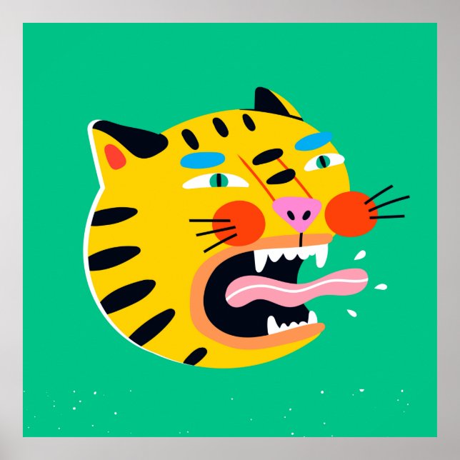 Poster tigre abstrato (Frente)