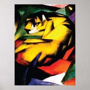 Pôster Tigre abstrato do ~ por Franz Marc