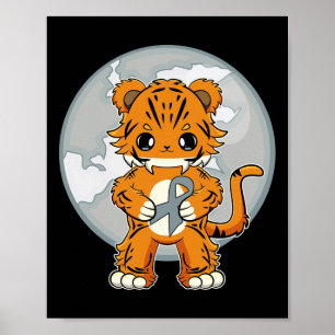 Poster Tigre Anime Gato Conscientização Dislexia