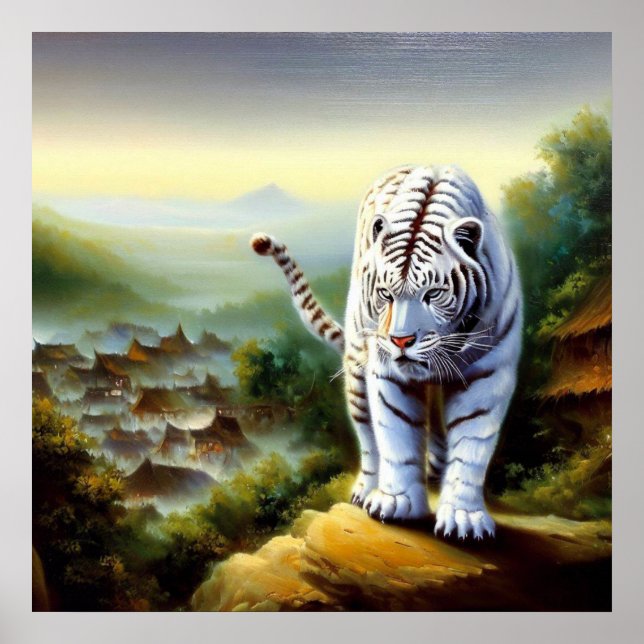 Poster Tigre Branco Chinês (12) (Frente)