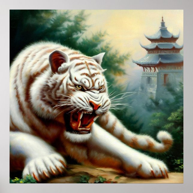 Poster Tigre Branco Chinês (2) (Frente)