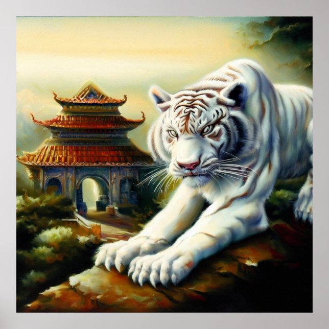 Poster Tigre branco chinês (23) (Frente)
