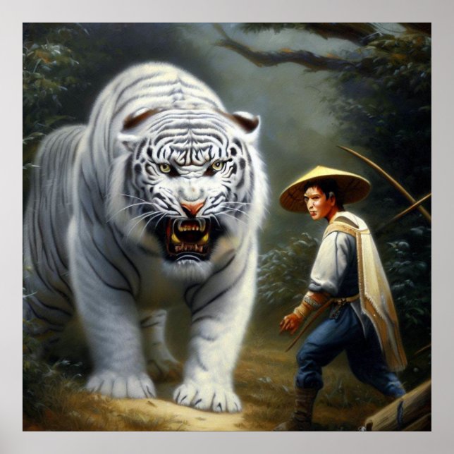 Poster Tigre Branco Chinês (25) (Frente)
