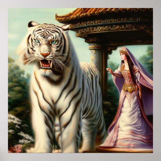 Poster Tigre branco chinês (33) (Frente)
