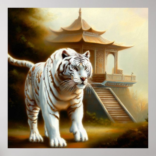 Poster Tigre branco chinês (35) (Frente)
