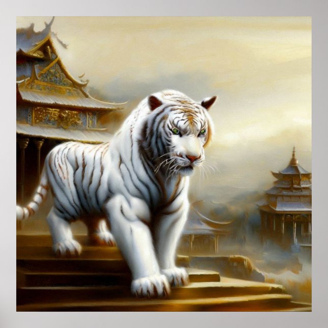 Poster Tigre branco chinês (5) (Frente)
