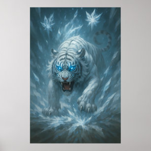 Poster Tigre Branco Frost – Imperador do Reino Congelado 