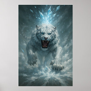 Poster Tigre Branco Frost – Imperador do Reino Congelado
