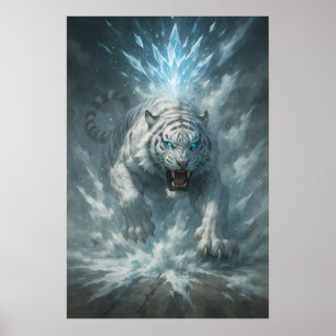 Poster Tigre Branco Gelo – Imperador do Reino Congelado –