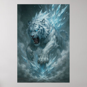 Poster Tigre Branco Gelo – Imperador do Reino Congelado –