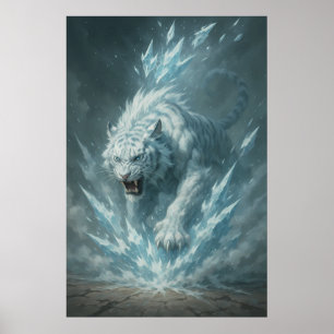 Poster Tigre Branco Gelo – Imperador do Reino Congelado –
