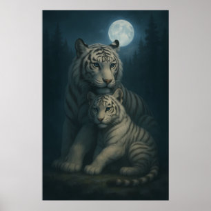 Poster Tigre Branco – Guardião da Luz – ManJiangHong Art