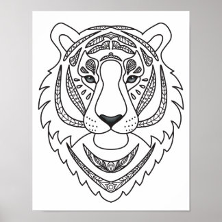 Pôster Tigre branco inspirado 2