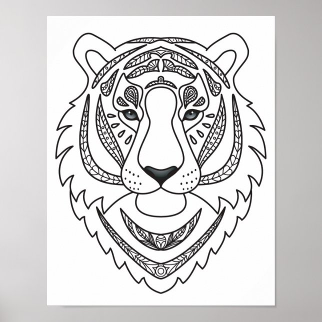 Pôster Tigre branco inspirado 2 (Frente)