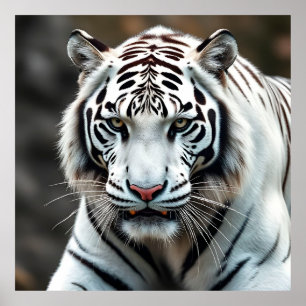 Poster Tigre Branco Magnífico na Natureza
