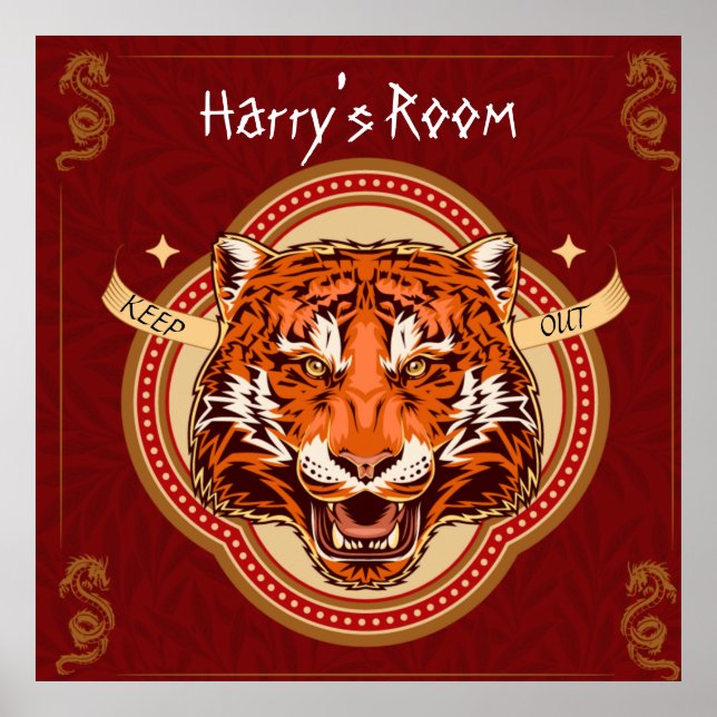 Poster Tigre chinês editável (Frente)