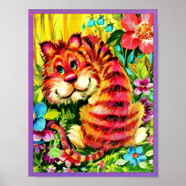 Poster tigre colorido (Frente)