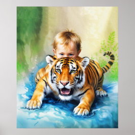 Poster Tigre com bebê