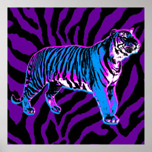 Pôster Tigre Corey 80s Retro Vintage Listras de Tigre