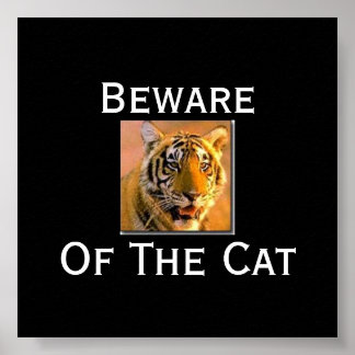 Poster Tigre, Cuidado Com O Gato - Cus... - Personalizado