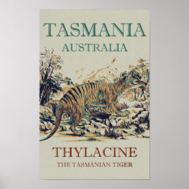 Poster Tigre da Tasmânia, tilacina, Tasmânia Austrália