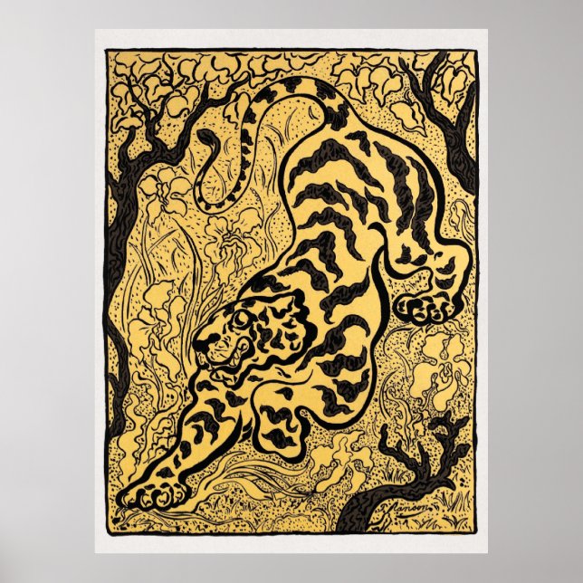 Poster Tigre dans les selgles (Tiger in the Jungle) (1893 (Frente)