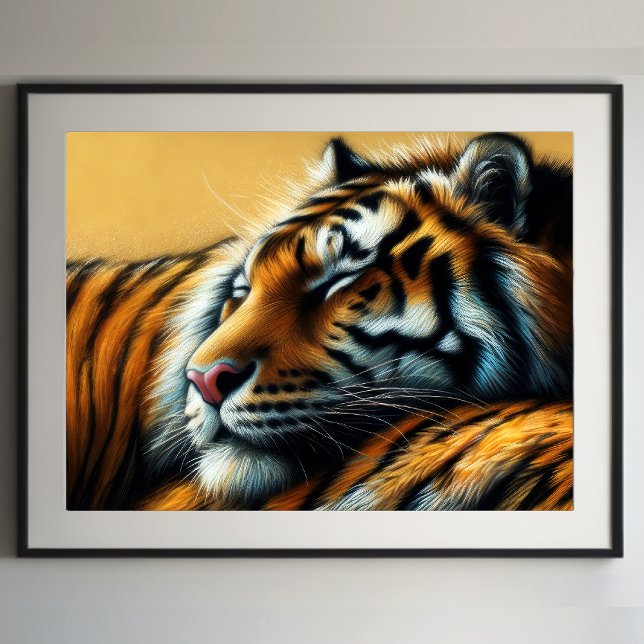 Poster Tigre de adormecimento do duro Pastel (Criador carregado)