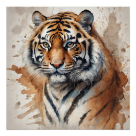 Pôster Tigre de Aquarela n.o 9