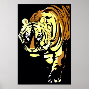 Pôster Tigre de deco de arte vetorial