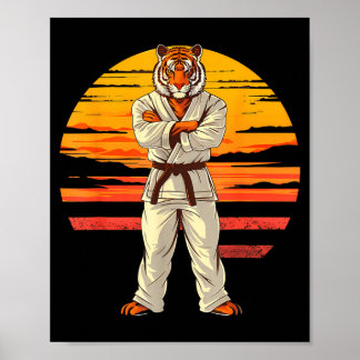 Poster Tigre de Karate Sunset Jiu-Jitsu Taekwondo Mma Tig