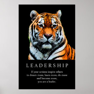 Poster Tigre de Liderança Motivacional da Tendy