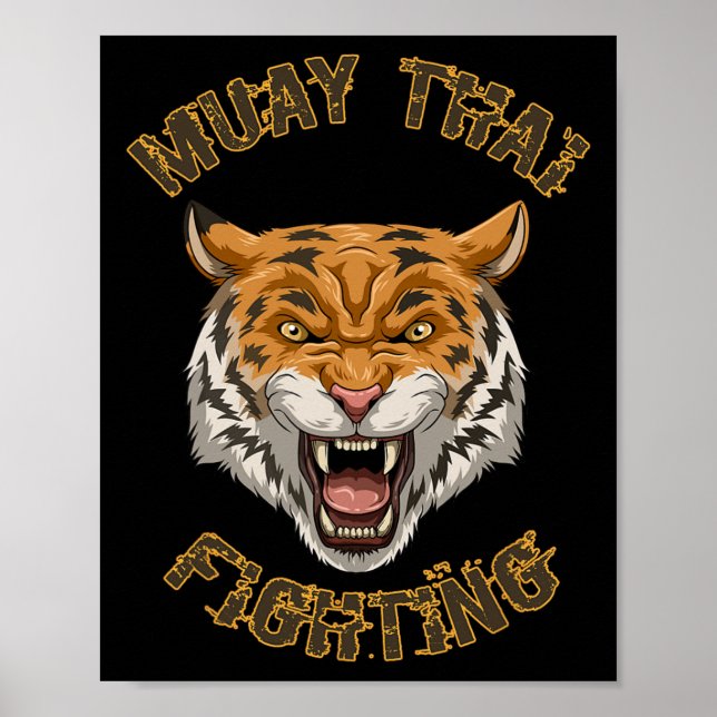 Poster Tigre de Muay Thai - Boxe Tailandesa e Kickboxing  (Frente)