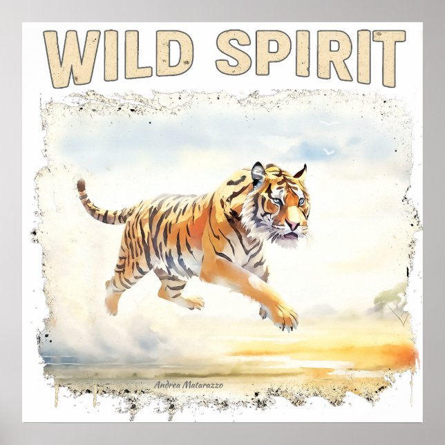 Poster Tigre em Ação - Espírito Selvagem (Frente)