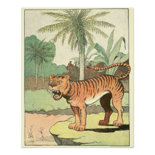 Pôster Tigre em um Perfeito da Selva Tropical