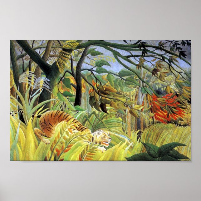 Poster Tigre em uma tempestade tropical (Frente)