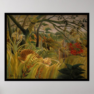 Pôster Tigre em uma tempestade tropical - Henri Rousseau