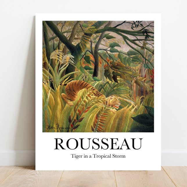 Poster Tigre em uma tempestade tropical por Henri Roussea (Roar into Paradise! Rousseau's "Tiger in a Tropical Storm" poster)