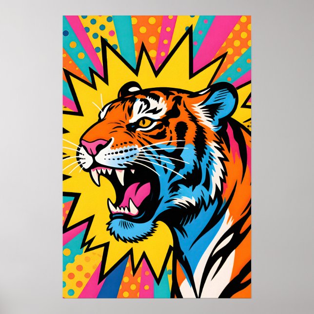 Poster Tigre Feroz  Arte Pop  (Frente)