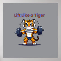 **Tigre Forte – Ilustração de Tigre Fofo Levantand